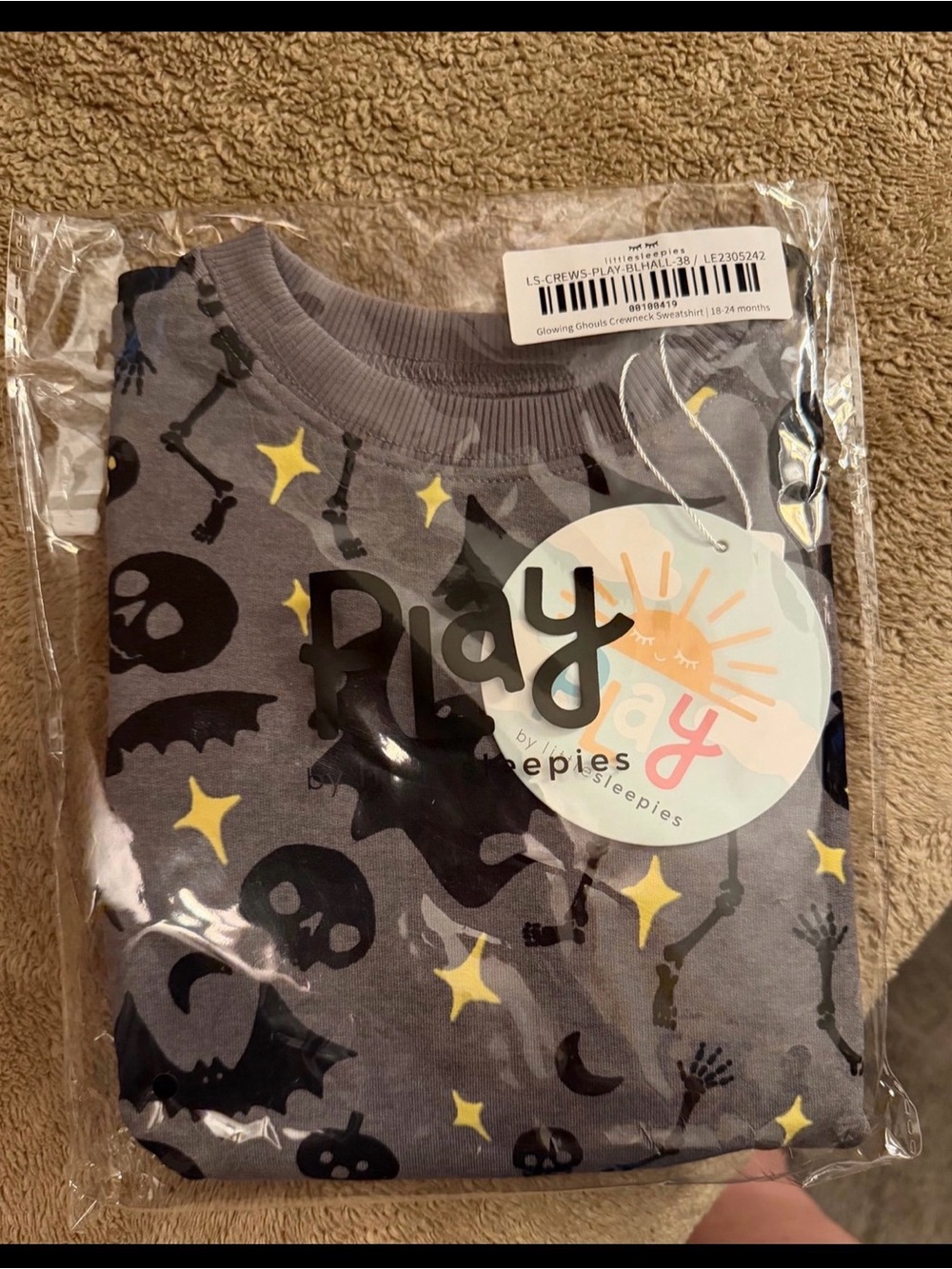 Little Sleepies Halloween Crewneck Sz 18-24M